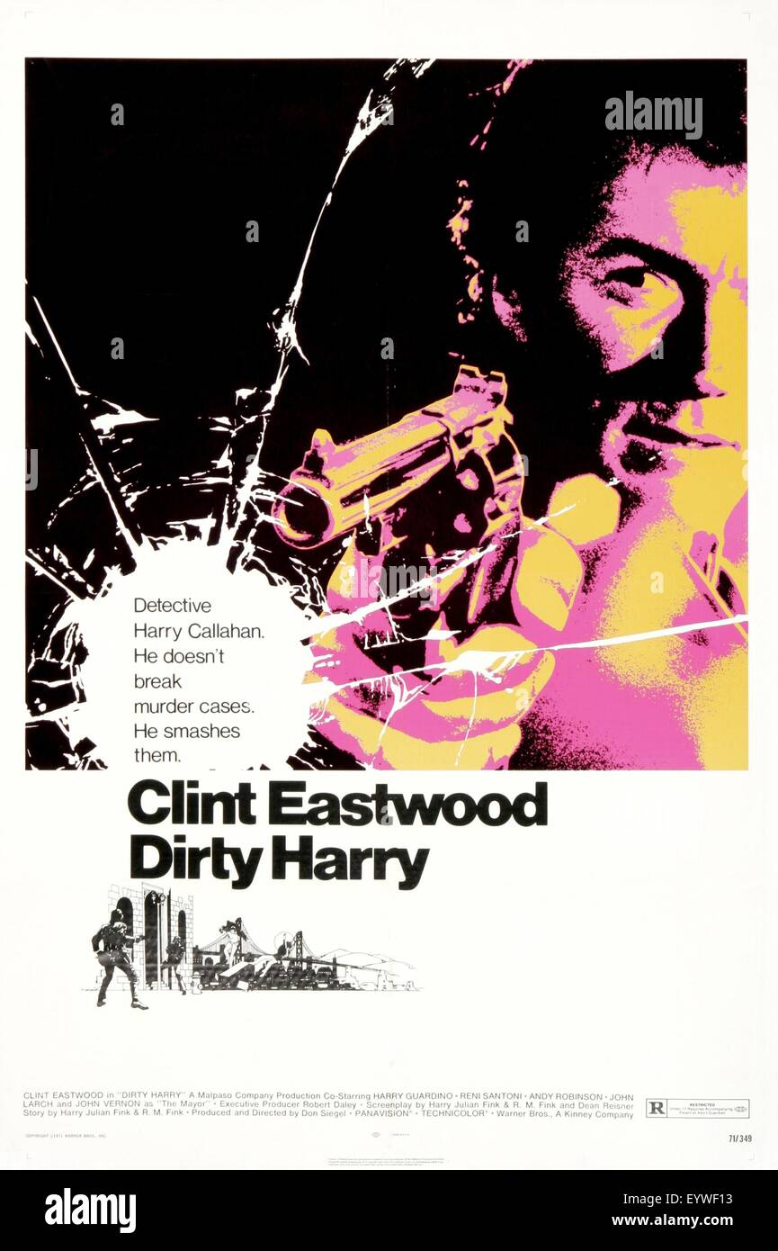 L'inspecteur Harry ; Année : 1971 Réalisateur : Don Siegel ; film poster (USA) Banque D'Images