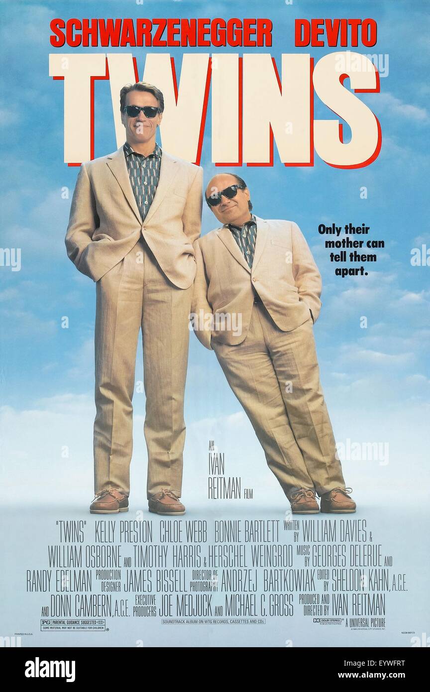 Des jumeaux ; Année : 1988 Réalisateur : Ivan Reitman ; Arnold Schwarzenegger, Danny DeVito Film ; poster (USA) Banque D'Images