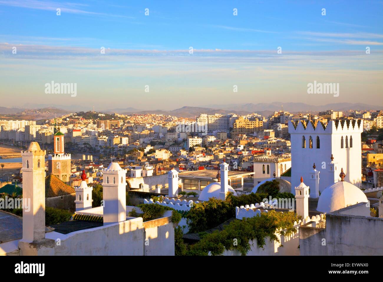 Vue sur la Kasbah de Tanger, Tanger, Maroc, Afrique du Nord, Afrique Banque D'Images