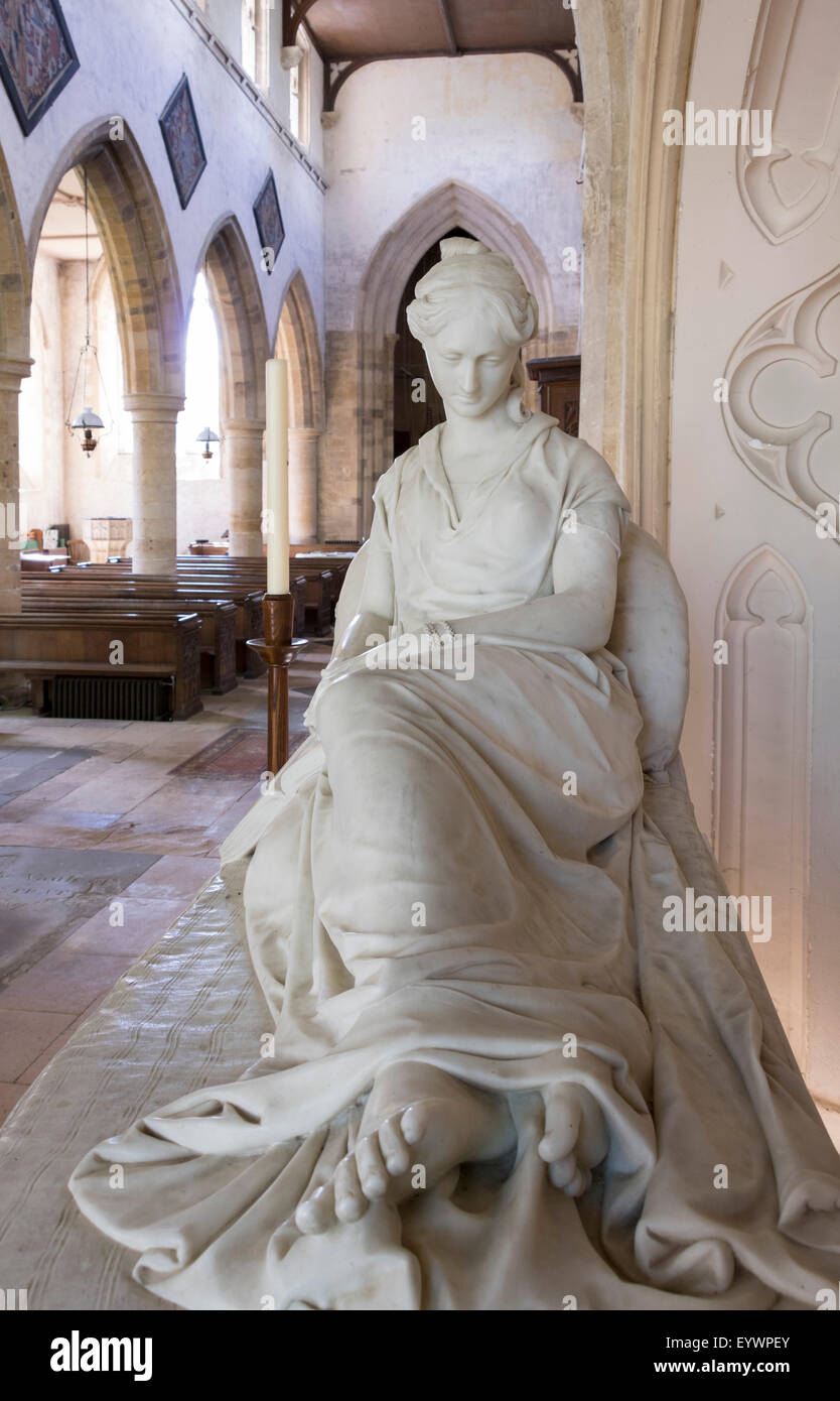 Sculpture de Marie Anne Boulton, est mort en 1829, par Chantrey, St Michaels Church, Chadlington, Oxfordshire, Angleterre, Royaume-Uni Banque D'Images