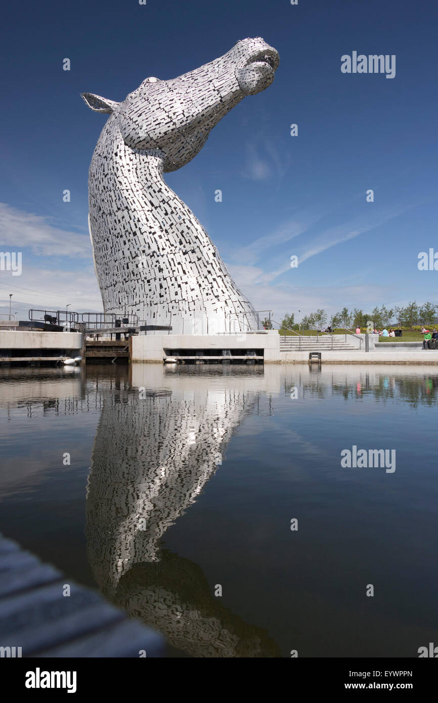 Les Kelpies par Andy Scott, Helix Park, Falkirk, Ecosse, Royaume-Uni, Europe Banque D'Images