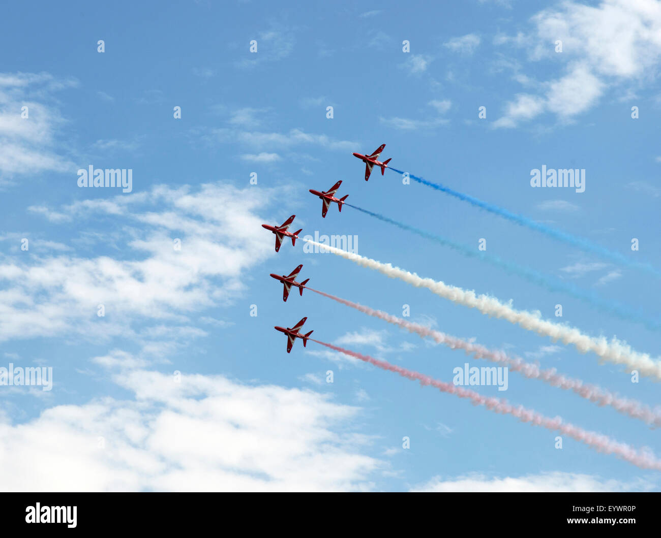 Les flèches rouges au VE Jour anniversaire Air Show à Duxford, Cambridgeshire, Angleterre, Royaume-Uni, Europe Banque D'Images