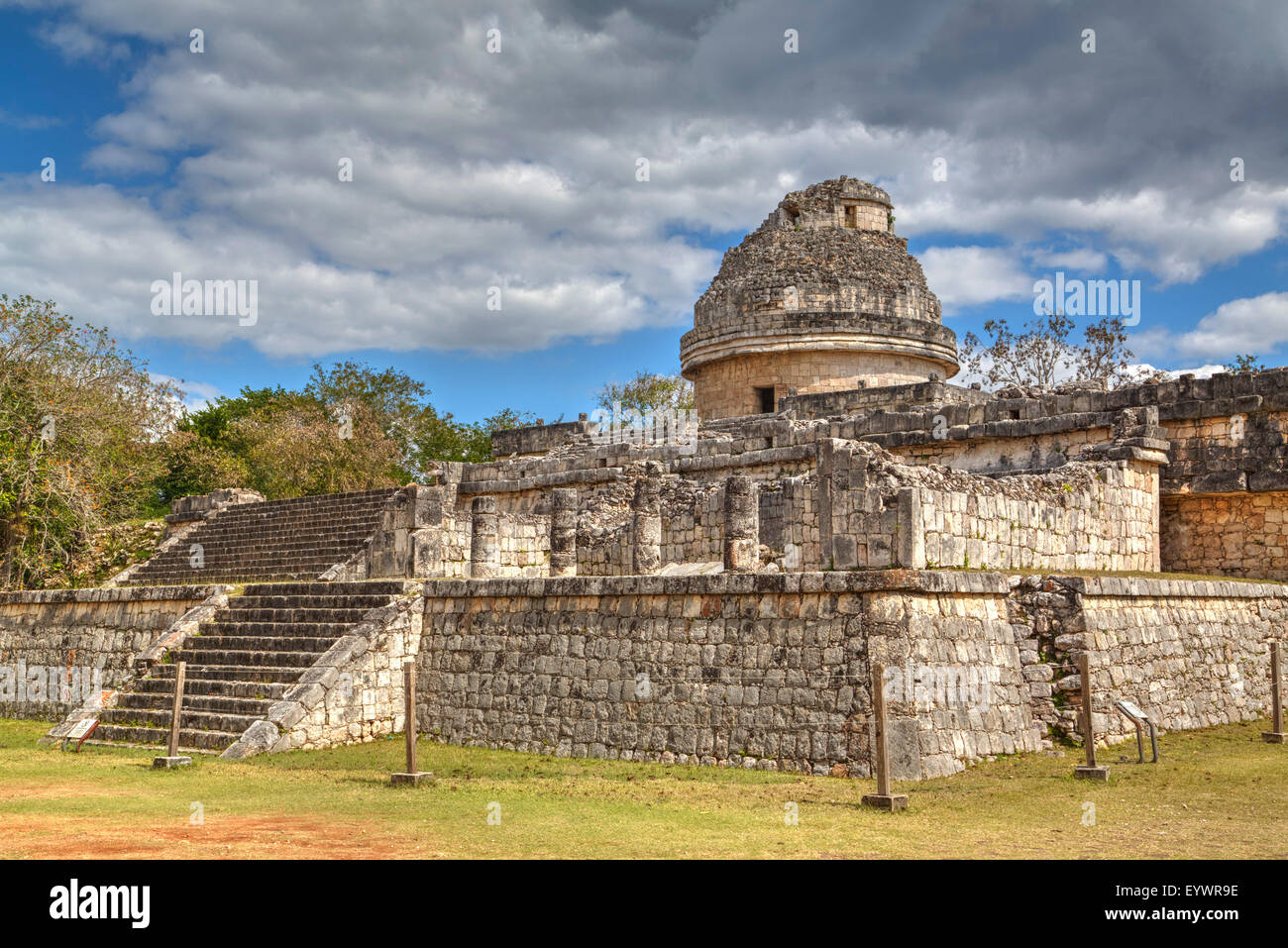 El Caracol (L'escargot), observatoire, Chichen Itza, Site du patrimoine mondial de l'UNESCO, Yucatan, Mexique, Amérique du Nord Banque D'Images