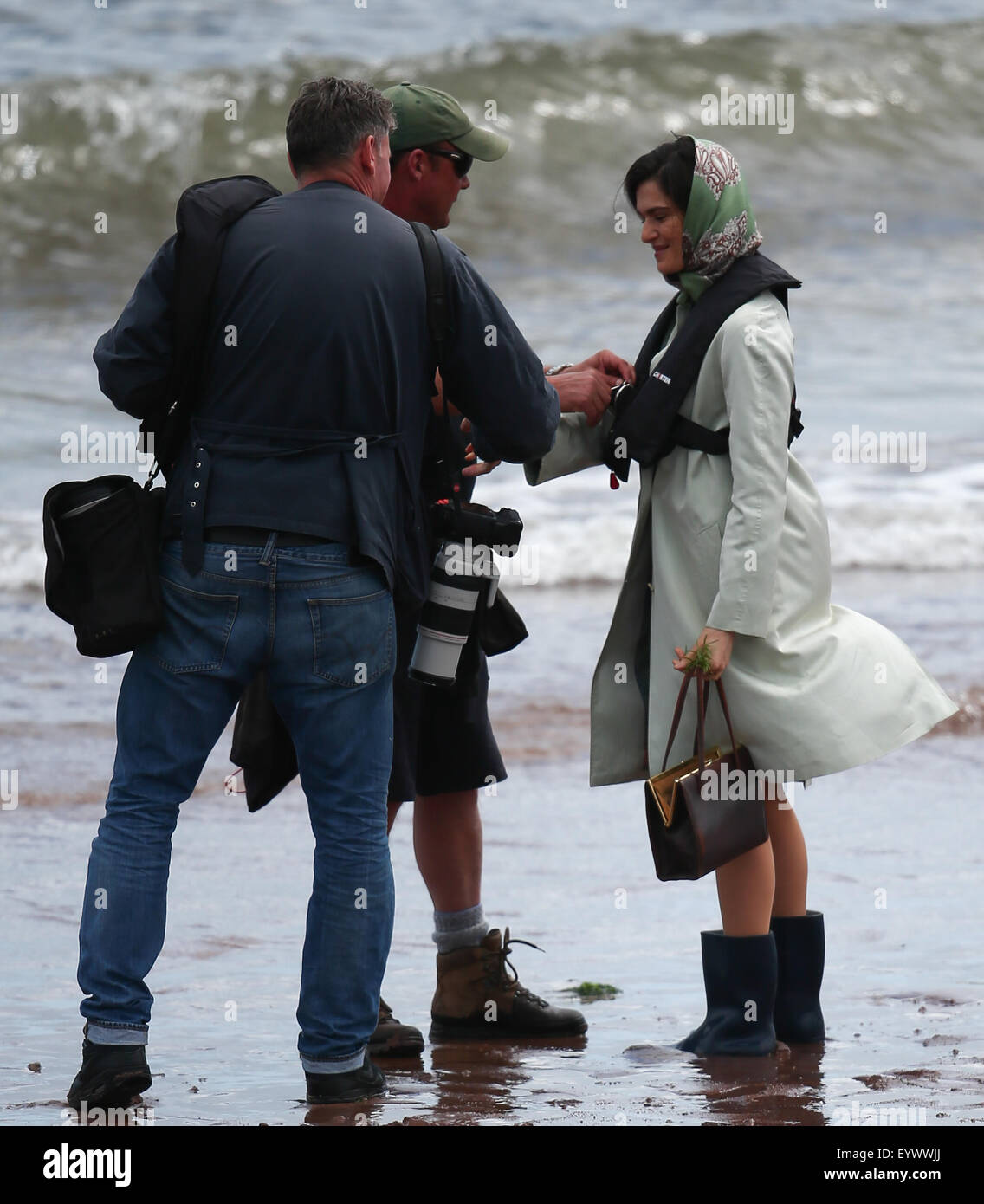 Colin Firth et Rachel Weisz film une scène pour la encore comme Donald Crowhurst untitled biopic avec : Rachel Weisz Où : Devon, Royaume-Uni Quand : 03 juin 2015 C Banque D'Images