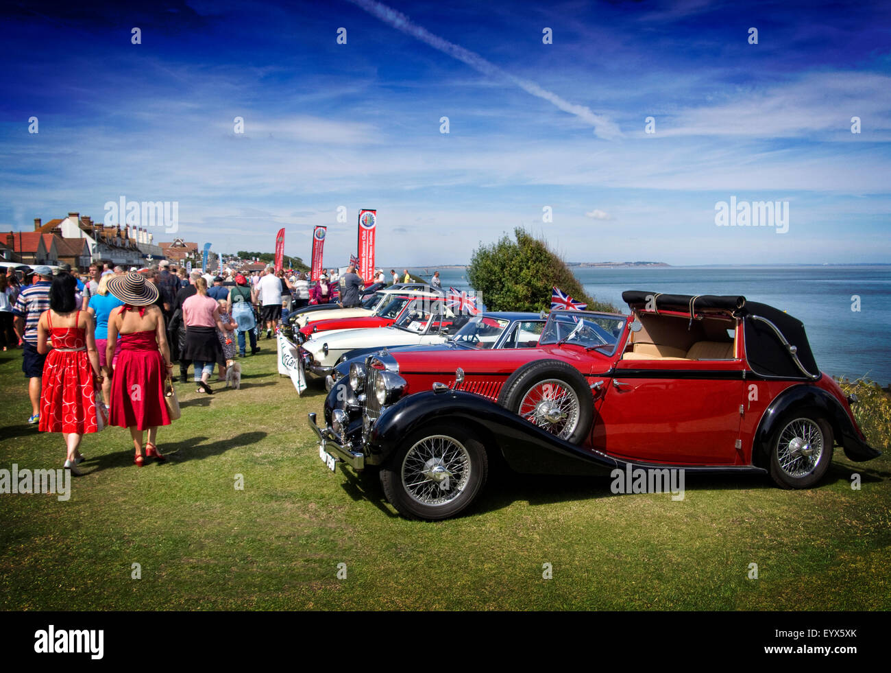 Les chats les collectionneurs sur l'affichage à Whitstable Classic Car Show 2015 Banque D'Images