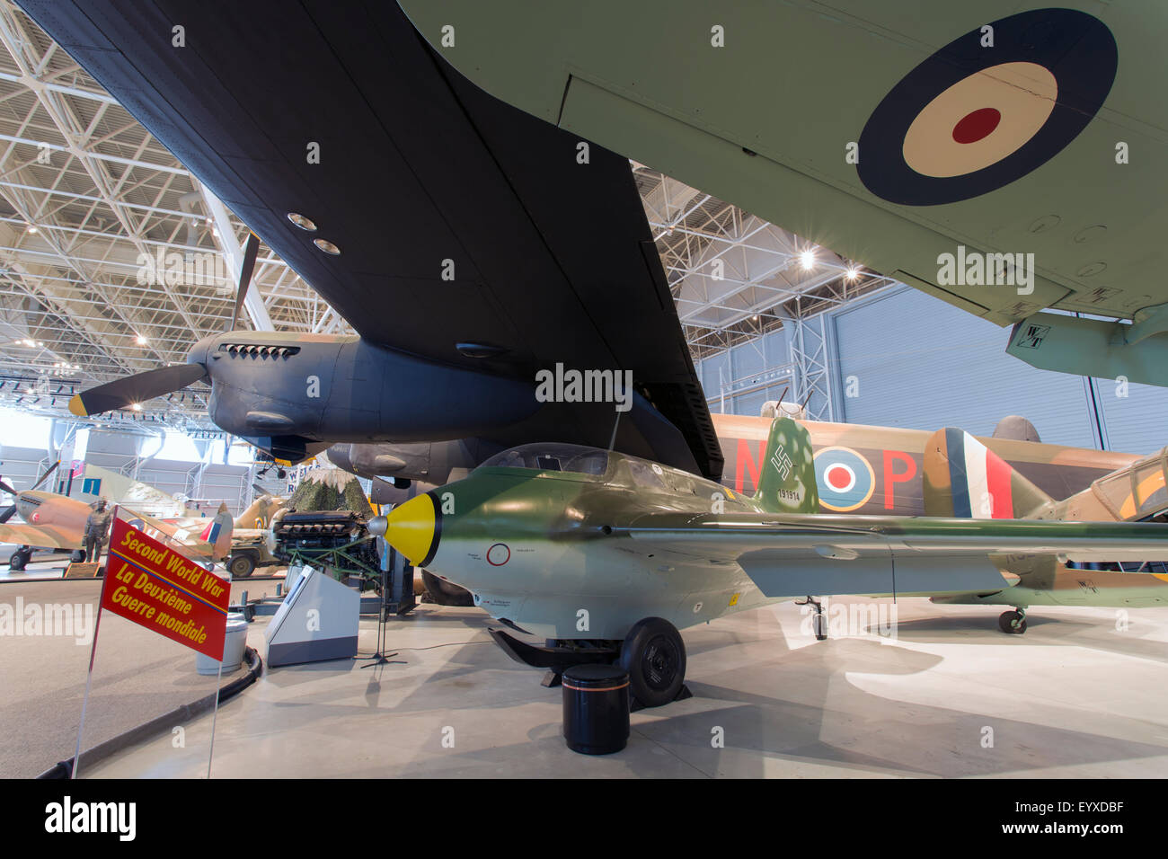 Canada,Ontario,Ottawa, Canada Aviation & Space Museum, Lancaster, Messerschmitt Me 163B-1a Komet Banque D'Images