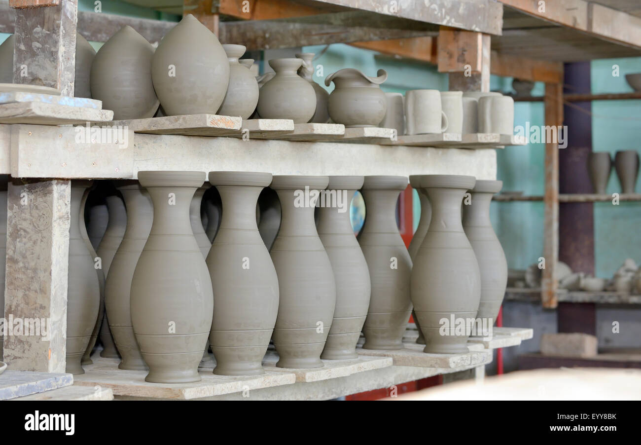 Céramique Poterie argile à l'intérieur de l'atelier Banque D'Images