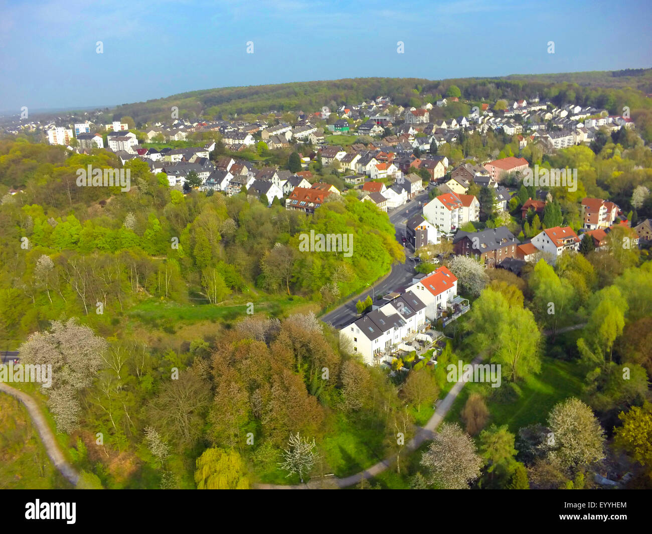 Vue aérienne de Witten Annen, district Ruedinghausen, 24.04.2015, l'Allemagne, en Rhénanie du Nord-Westphalie, Ruhr, Witten Banque D'Images