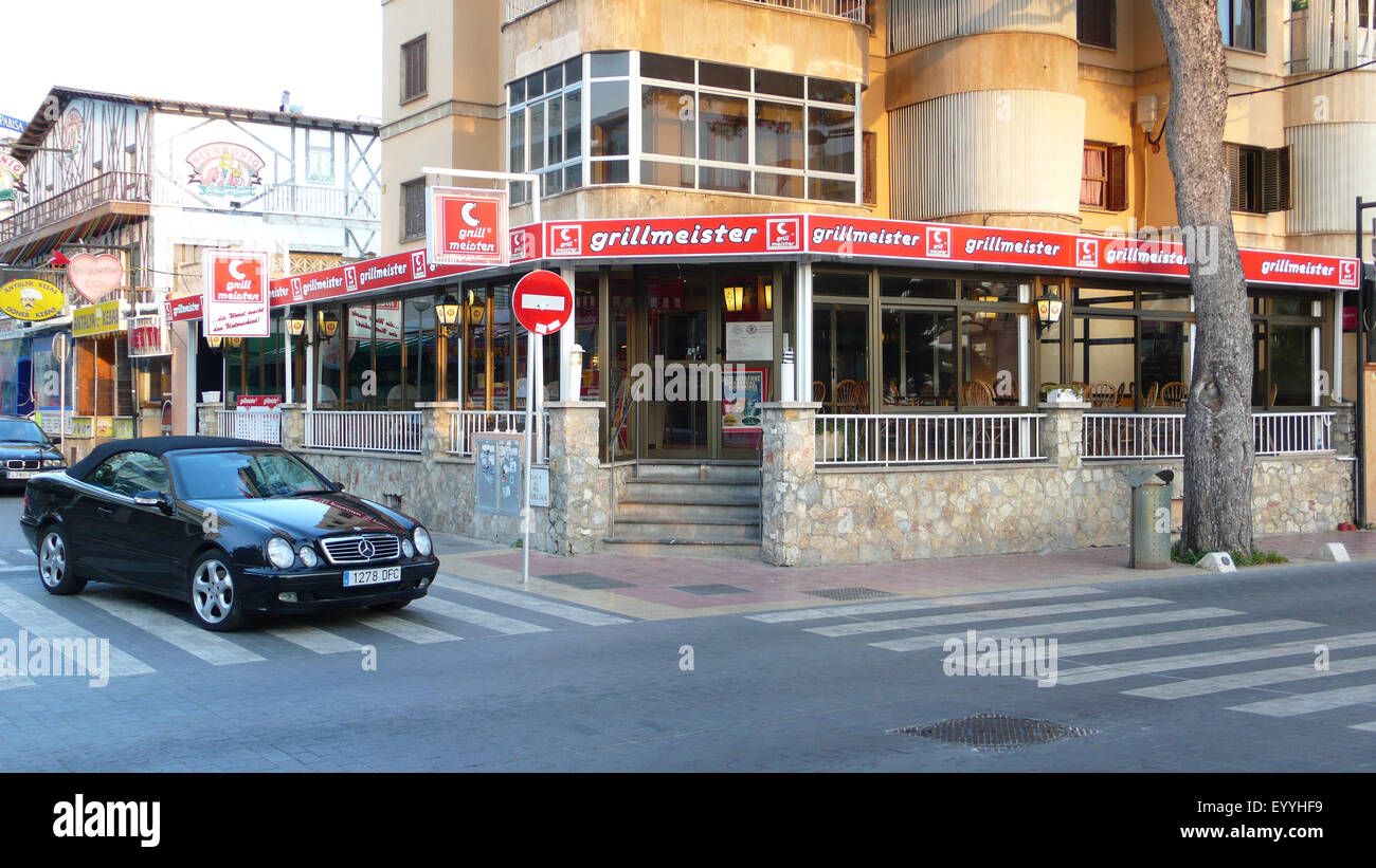 Grillemeister restaurant, Espagne, Baléares, Majorque, Platja de Palma Banque D'Images