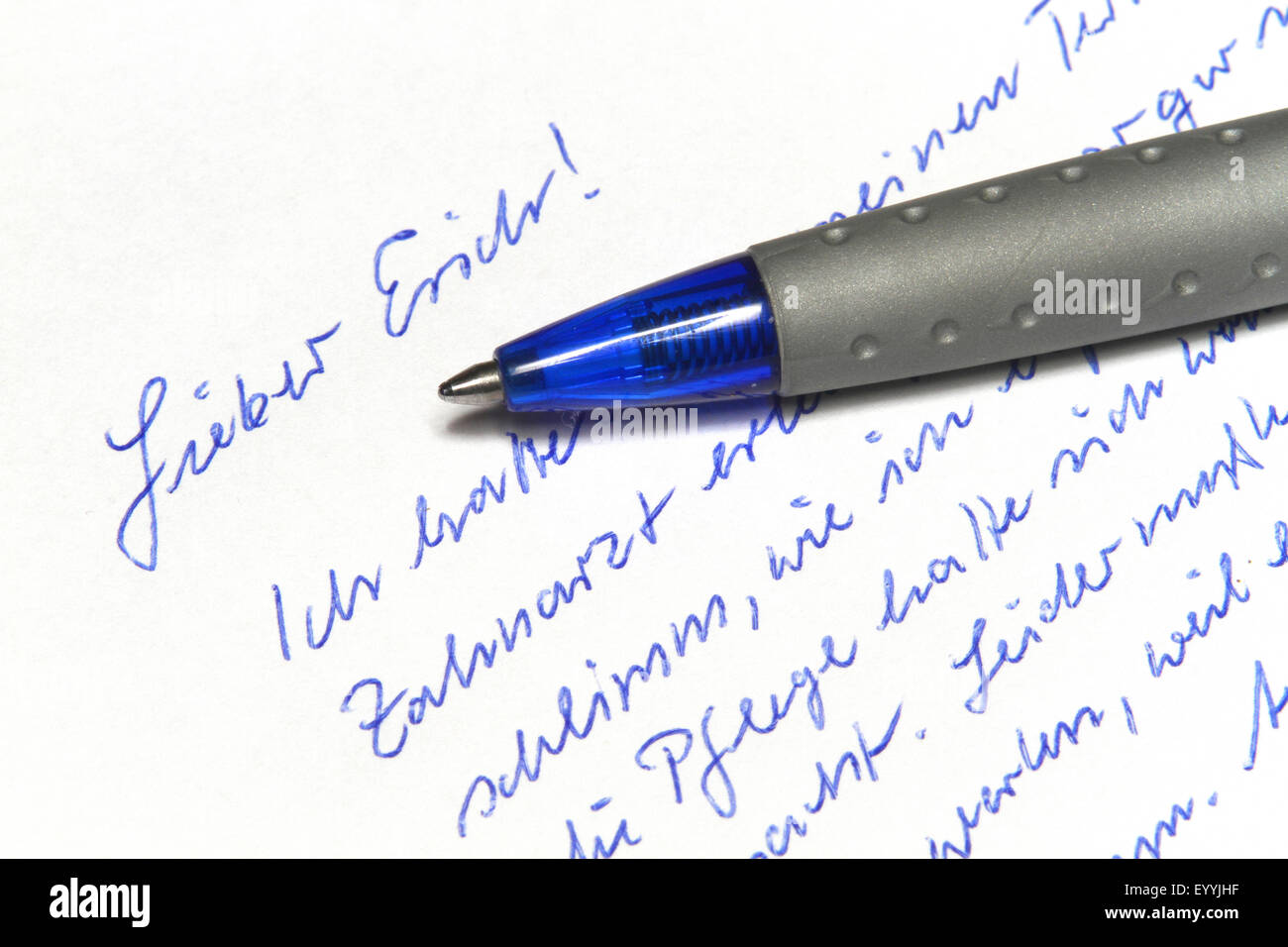 Lettre manuscrite avec une recharge bille, Allemagne Banque D'Images