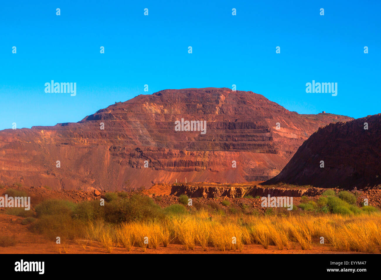 L'extraction de minerai de fer dans la région de Tom Price, l'Australie, Australie occidentale, Tom Price Banque D'Images
