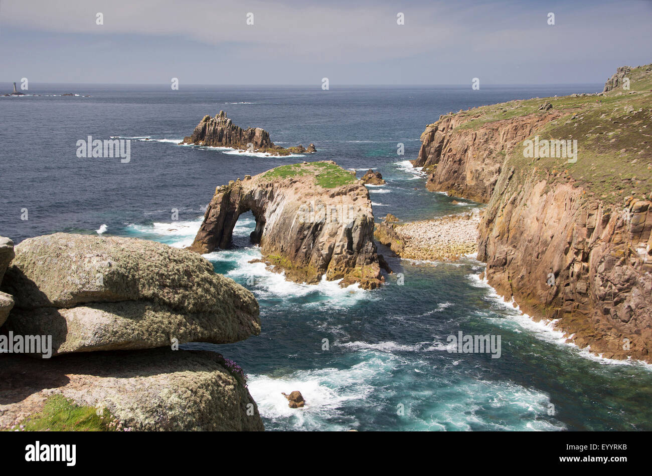 Lands End en Cornouailles, Royaume-Uni, l'Angleterre, Cornwall, Lands End Banque D'Images