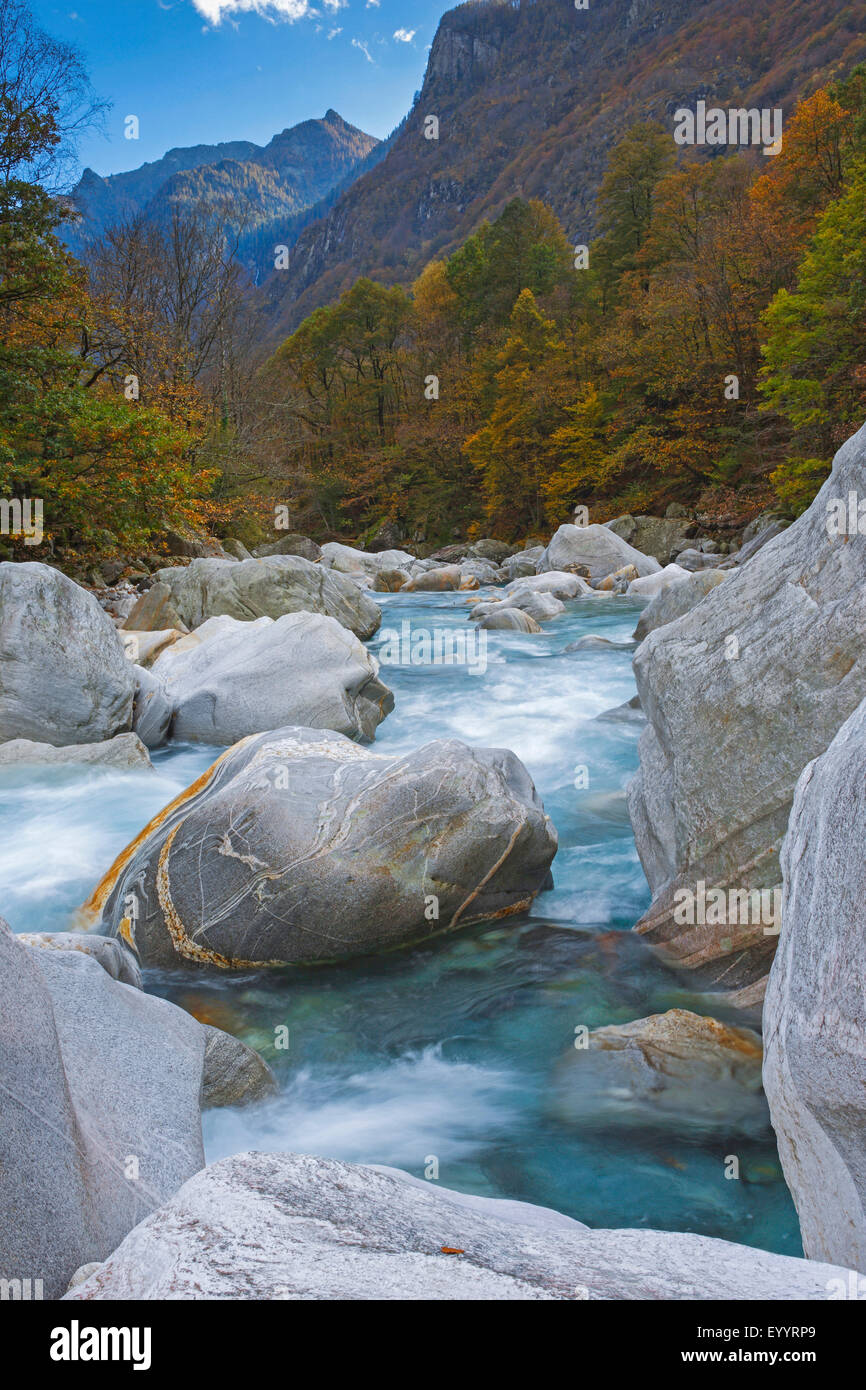 Verzasca River dans la vallée de Verzasca, Tessin, Suisse Banque D'Images