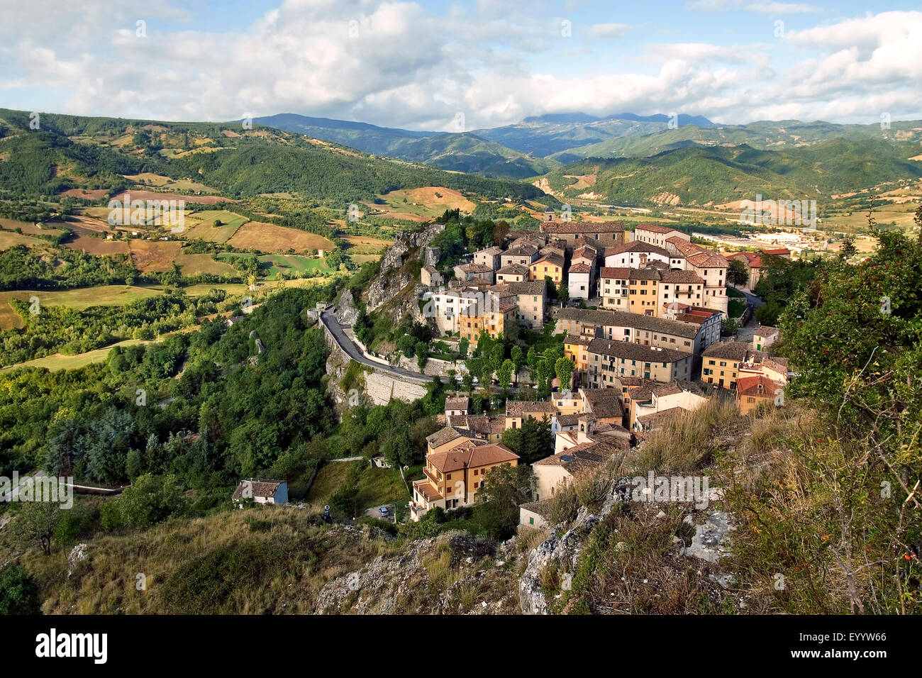Village de montagne extrema, Italie, Emilie-Romagne, Pennabilli Banque D'Images