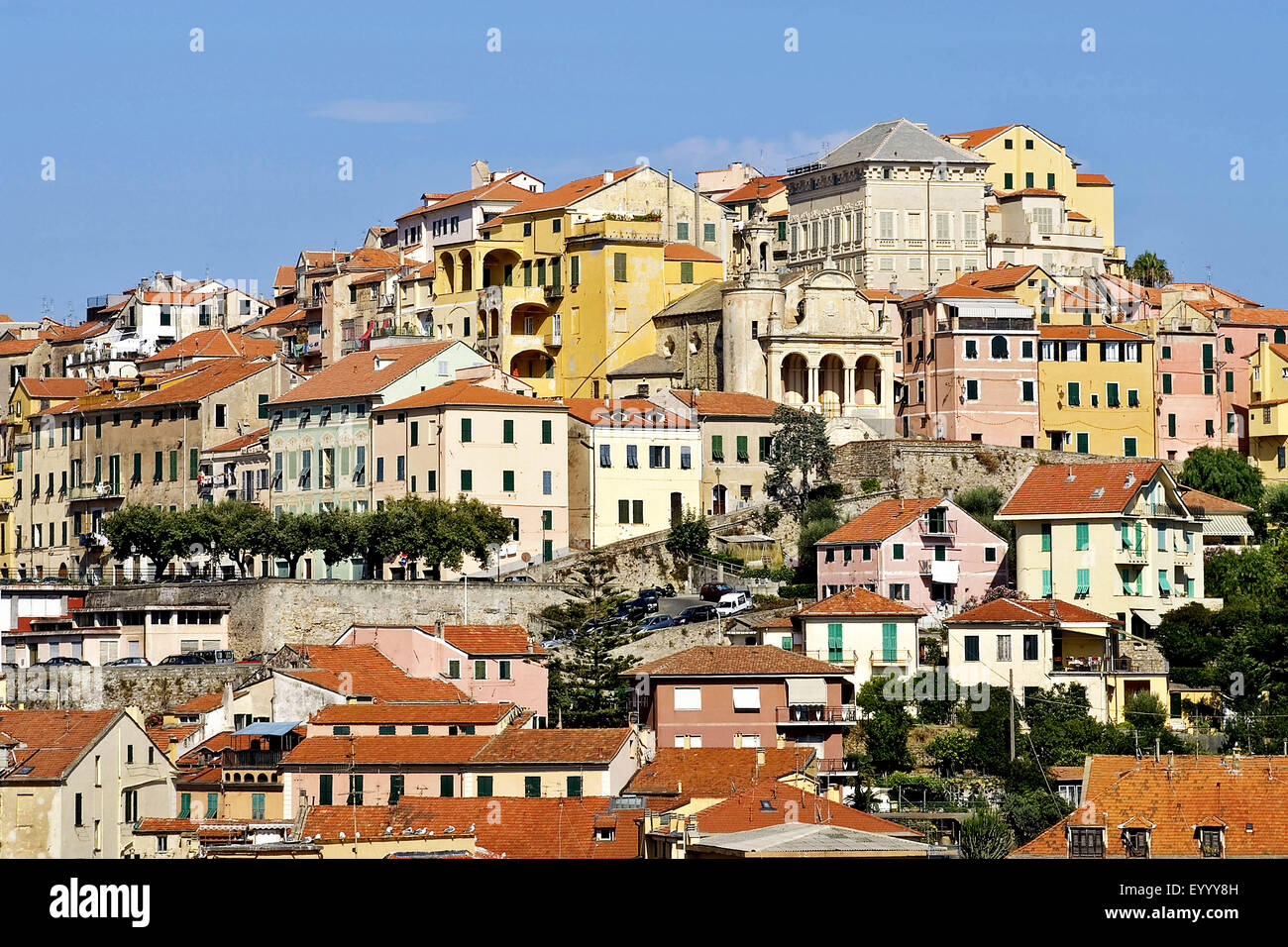 Vieille ville de l'arrondissement d'Imperia Porto Maurizio à la côte ligure, Italie, Imperia, Ligurie Banque D'Images
