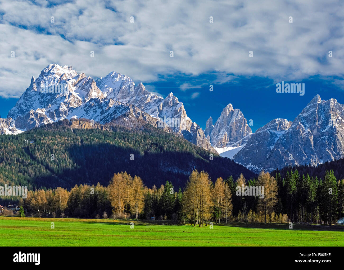 Vue depuis à Dreischusterspitze Sexten, Italie, Tyrol du Sud, Dolomiten Banque D'Images