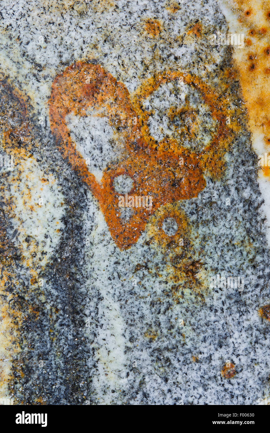 En forme de cœur sur un rocher, Suisse, Tessin Banque D'Images