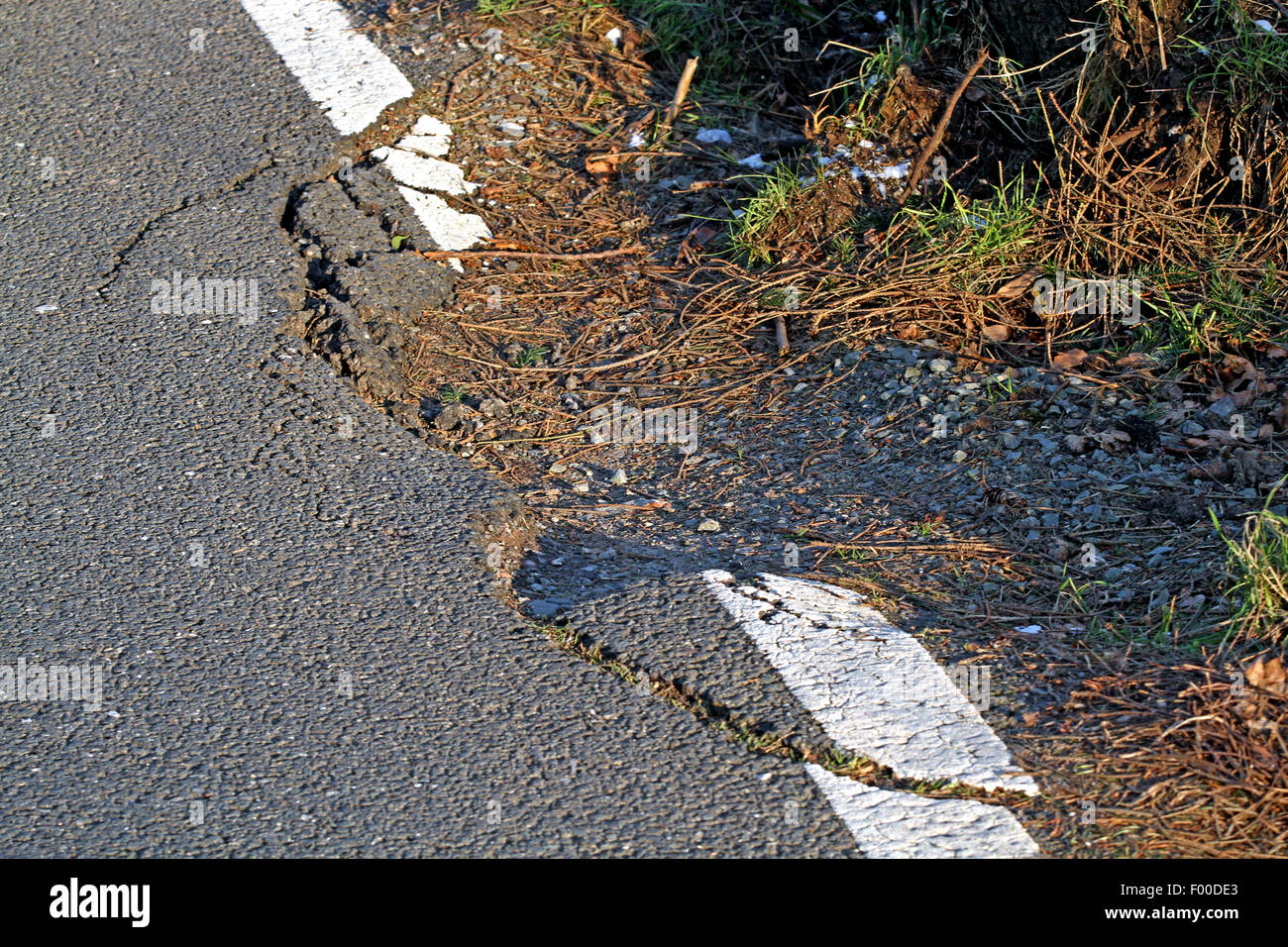 Route endommagée, Allemagne Banque D'Images