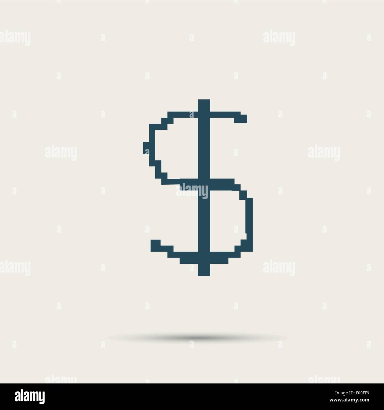 Style simple icône pixel signe dollar. Conception vectorielle Illustration de Vecteur