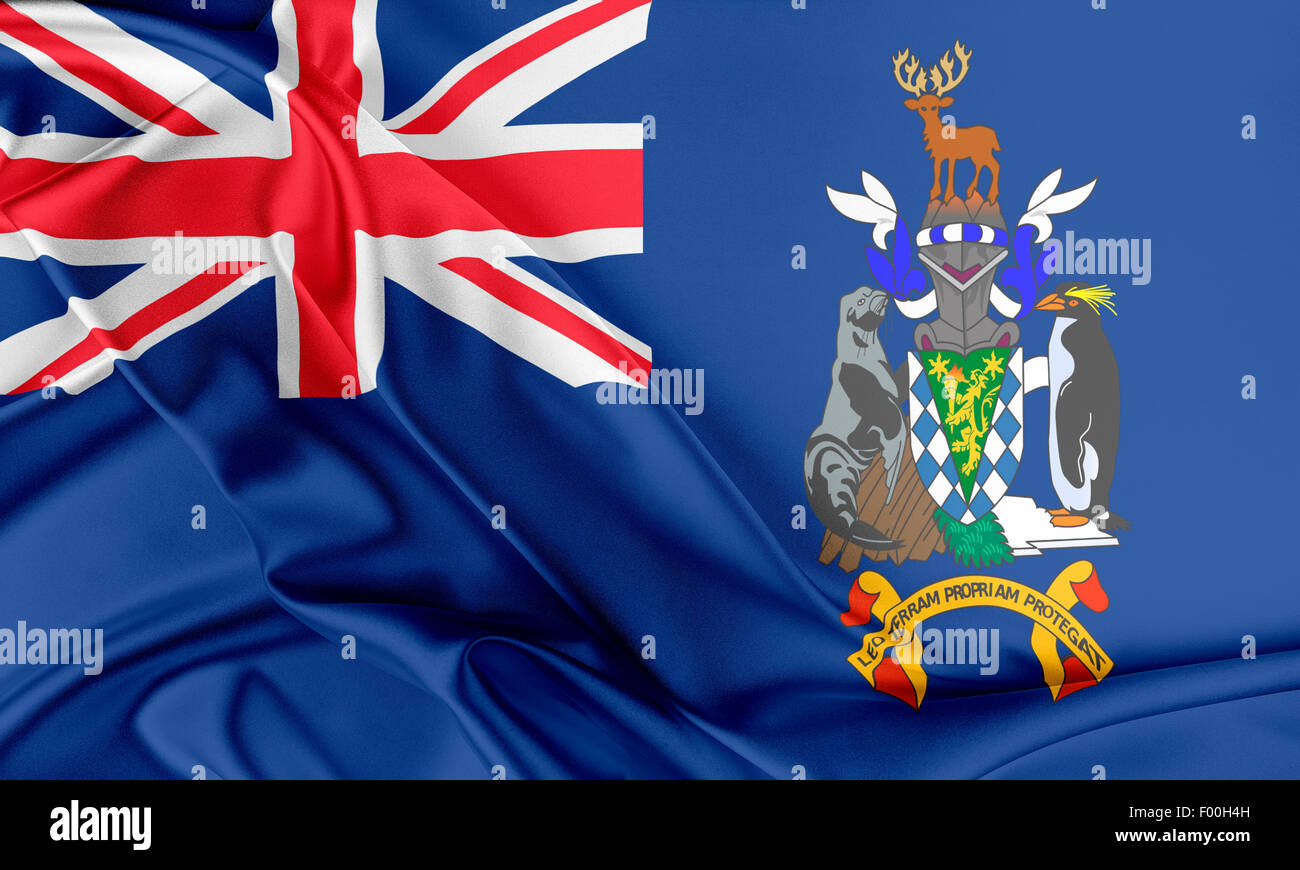 La Géorgie du Sud et les îles Sandwich du Sud Drapeau. Banque D'Images