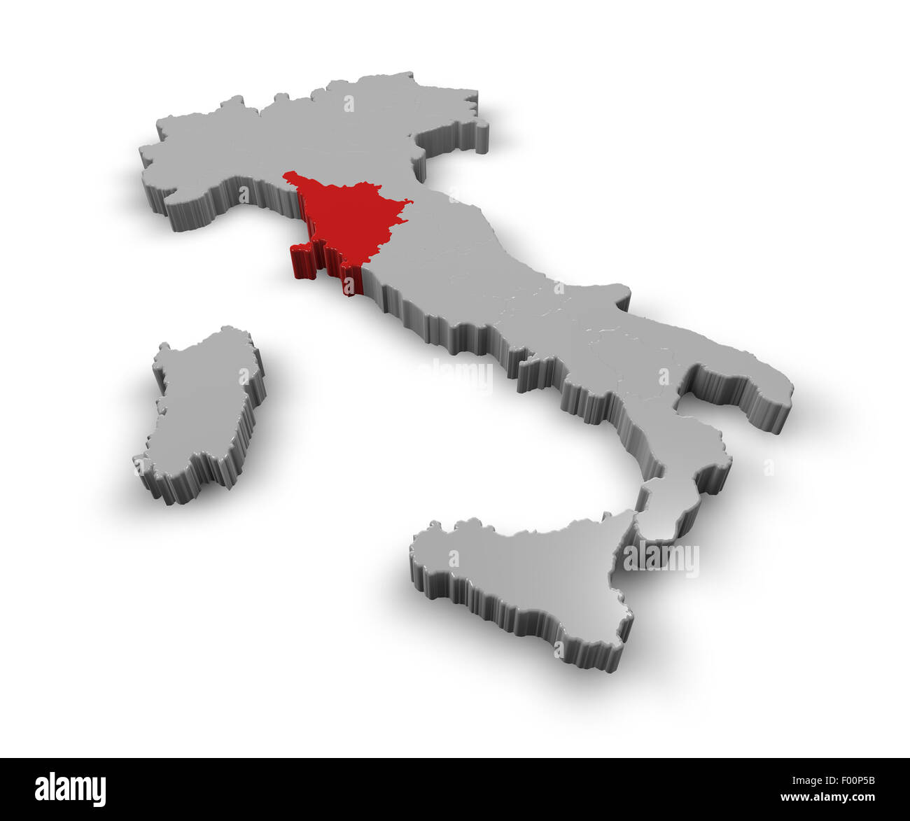 Carte des régions Toscane Italie Banque D'Images