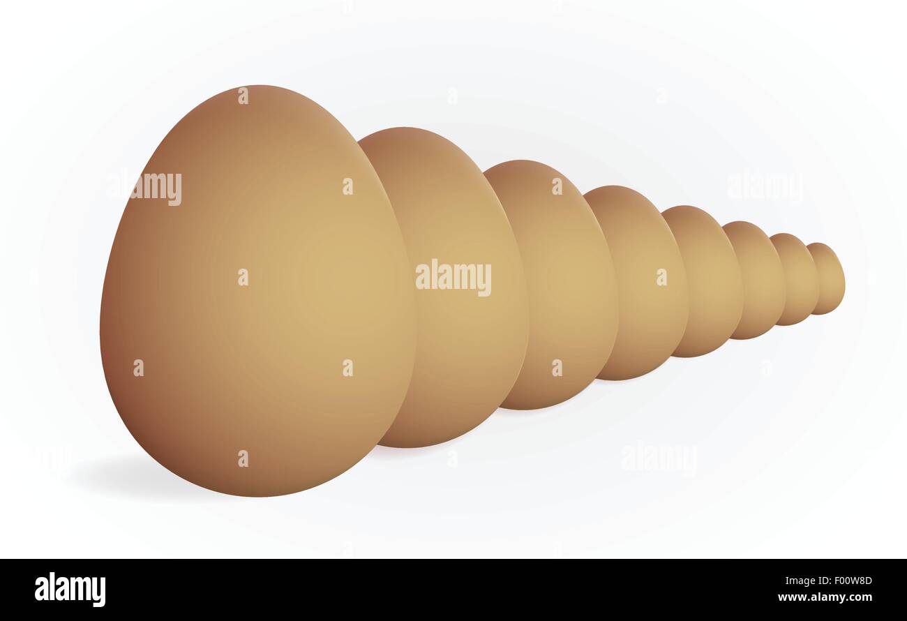 Résumé dans la rangée des oeufs isolé sur blanc illustration. Illustration de Vecteur