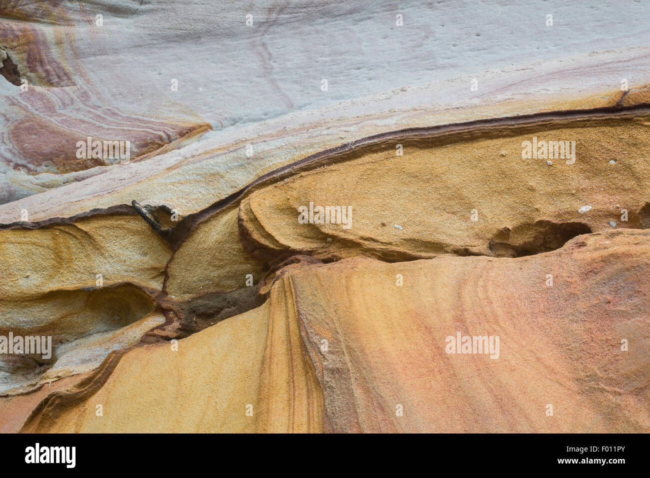 Abstract pattern dans une falaise de grès naturel. Banque D'Images