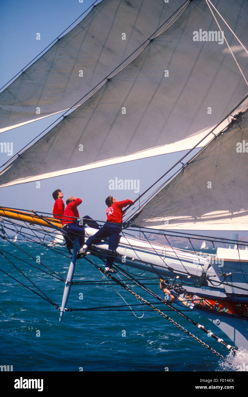 Gréeur carré 'Californian' dans Master Mariners Regatta, San Francisco, Californie Banque D'Images