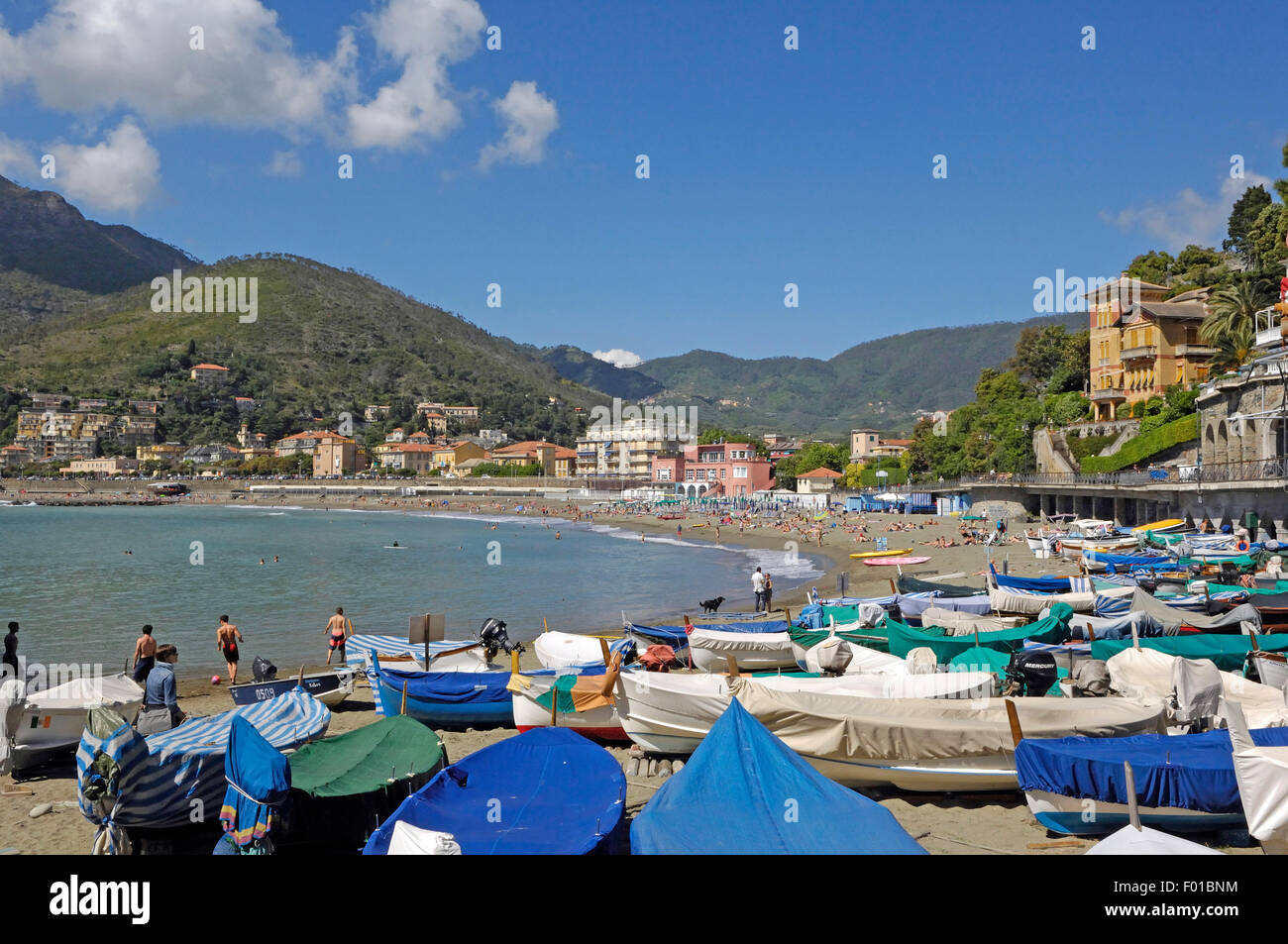 La plage de Levanto, Parc National des Cinque Terre, Italie Banque D'Images