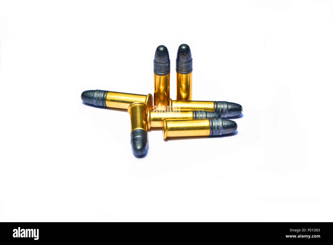 .22 Long Rifle Bullet isolé sur fond blanc Banque D'Images