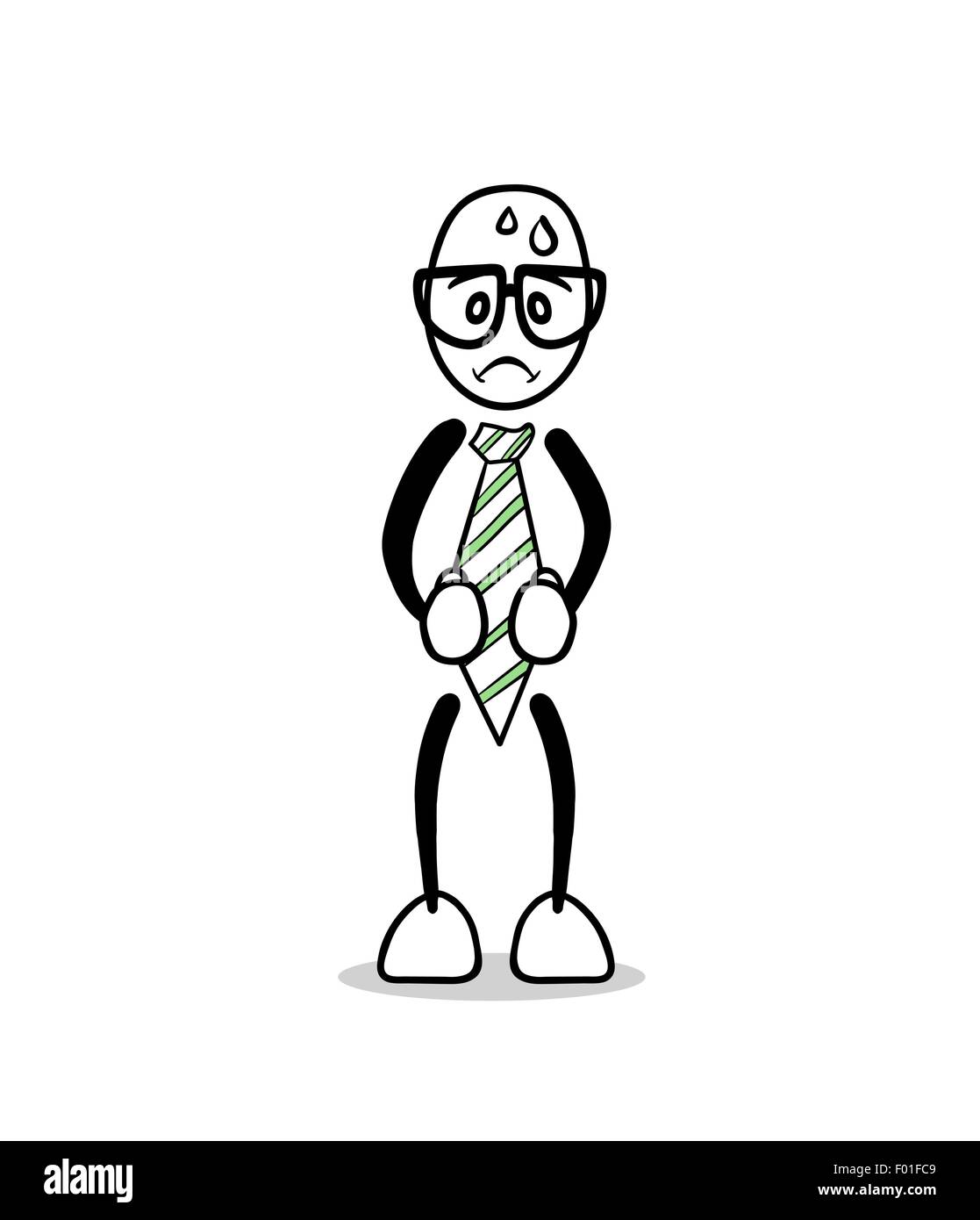 Généré numériquement Cute cartoon malade avec une température Illustration de Vecteur