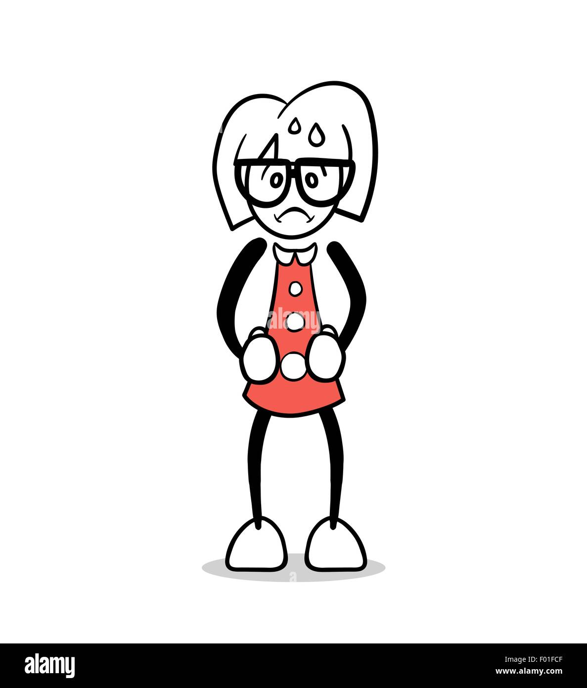 Généré numériquement Cute cartoon malade avec une température Illustration de Vecteur