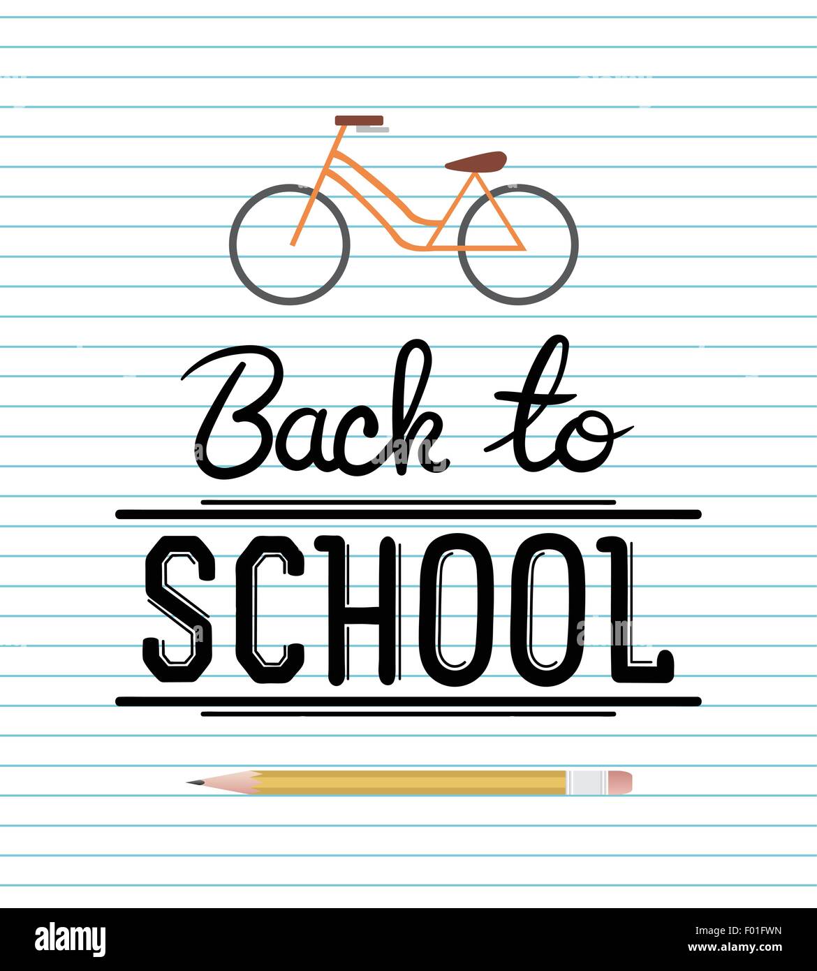 Retour à l'école avec des icônes de message contre vecteur fond bloc-notes Illustration de Vecteur