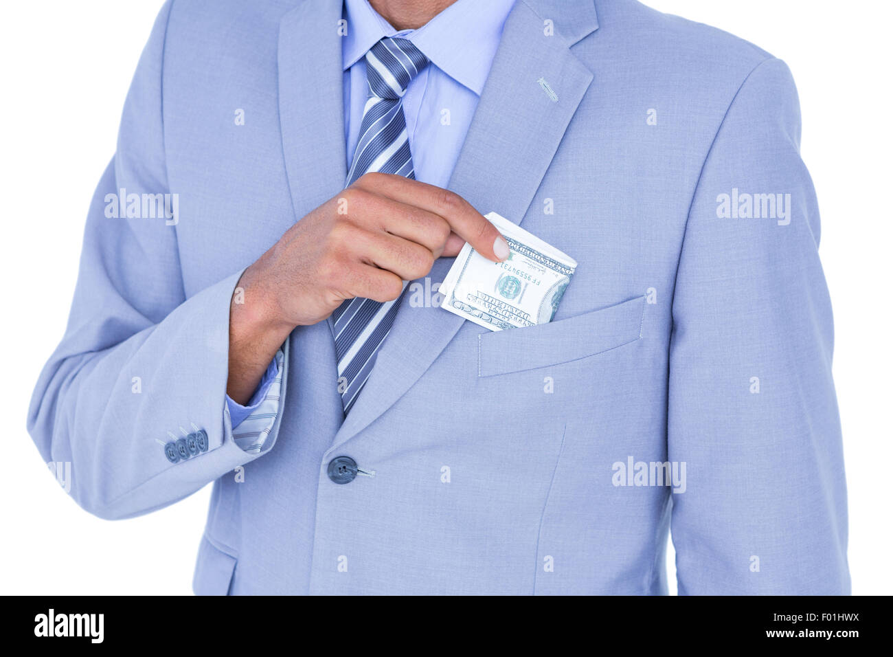 Businessman holding pot-de-vin Banque D'Images
