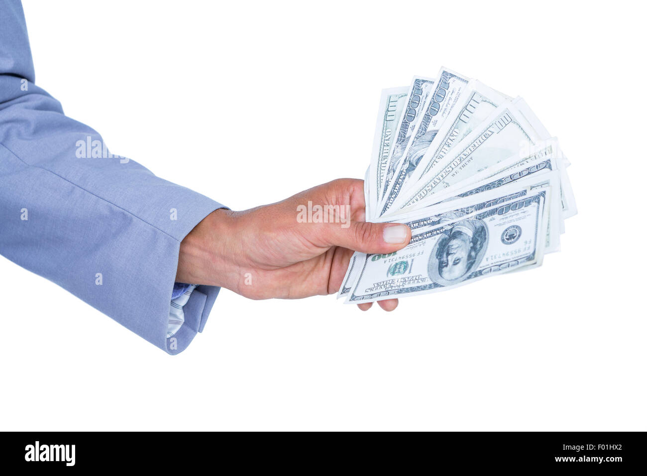 Businessman holding pot-de-vin Banque D'Images