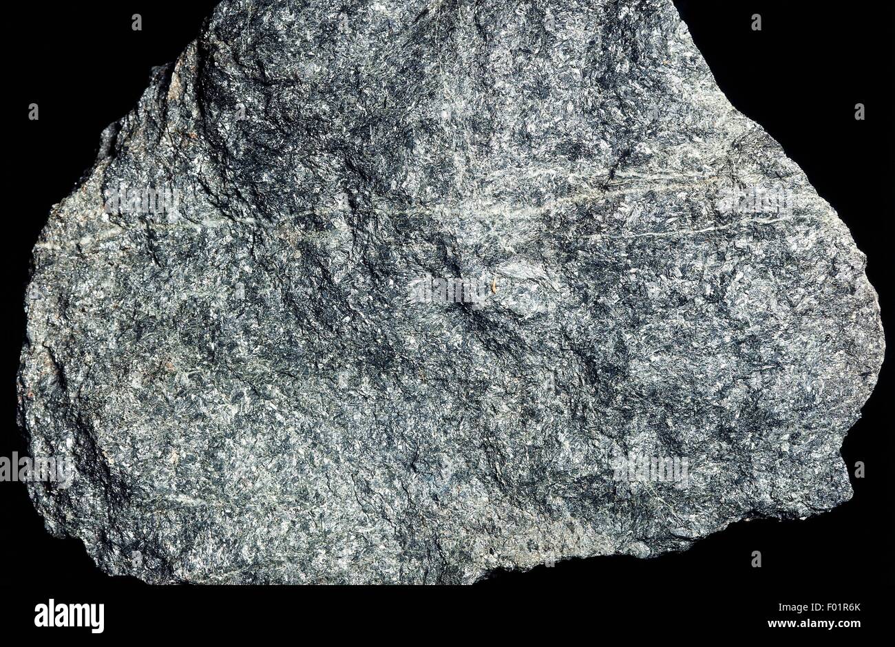 L'amphibolite, roche métamorphique. Banque D'Images