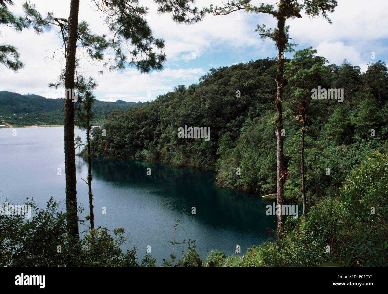 Lac, Lagunas de Montebello (ou Montebello Lakes National Park), Chiapas, Mexique. Banque D'Images