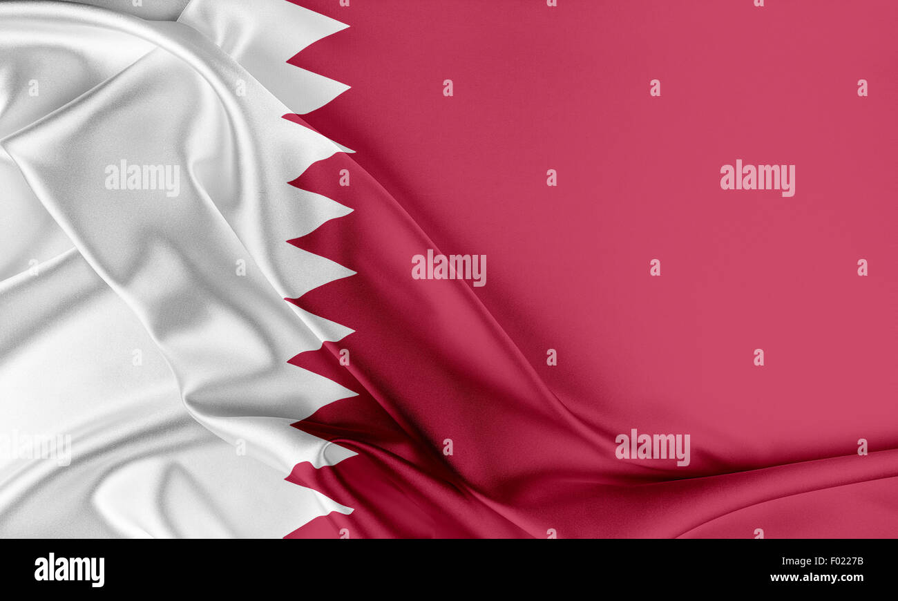 Drapeau du Qatar. Banque D'Images