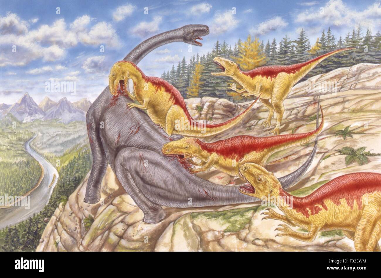 Paléozoologie - Jurassique - Dinosaures - Gasosaurus - travail d'Art Banque D'Images