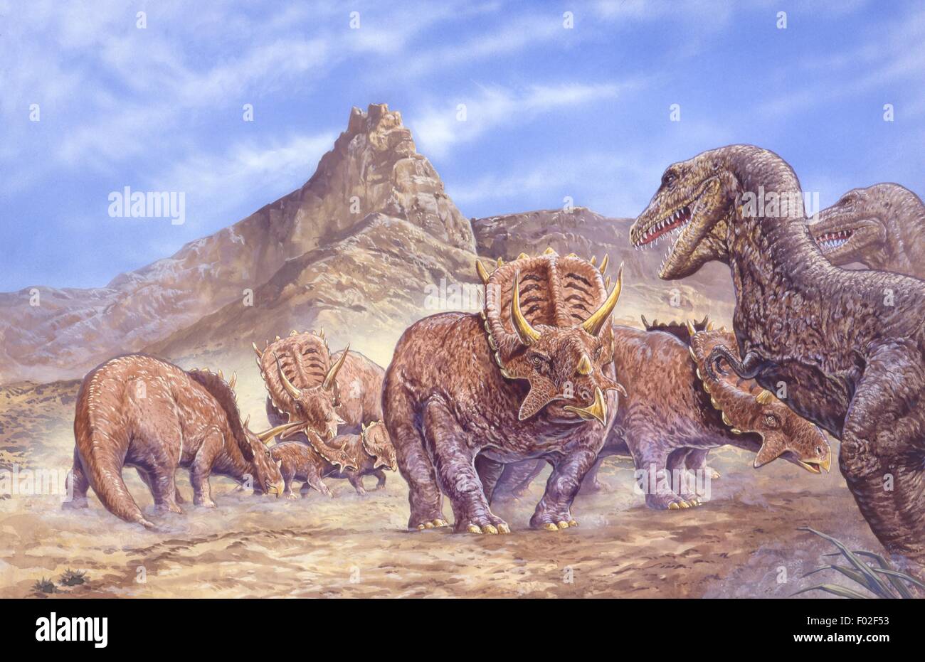 Paléozoologie - Crétacé - Dinosaures - Arrhinoceratops - Art par Tim Hayward Banque D'Images Paléozoologie - Crétacé - Dinosaures - Arrhinoceratops - Art par Tim Hayward Banque D'Images