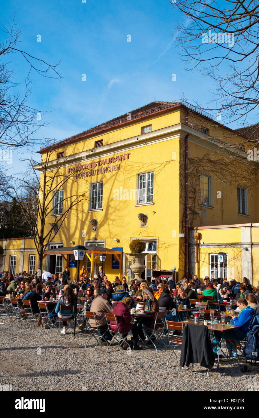 Restaurant avec jardin à bière, Alter Botanischer Garten, Maxvorstadt, Munich, Bavière, Allemagne Banque D'Images