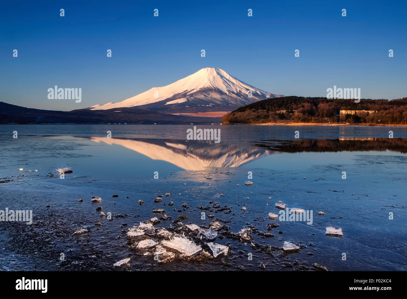 Le Mont Fuji et le lac Yamanaka, Japon Banque D'Images