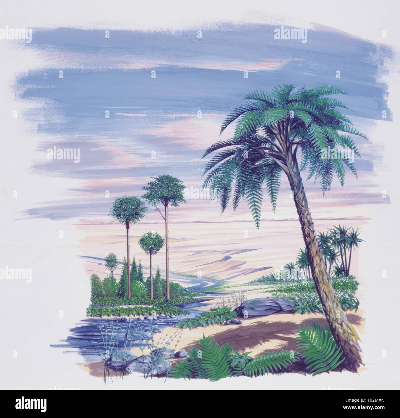 La géologie. Ère mésozoïque. Le travail d'art Banque D'Images