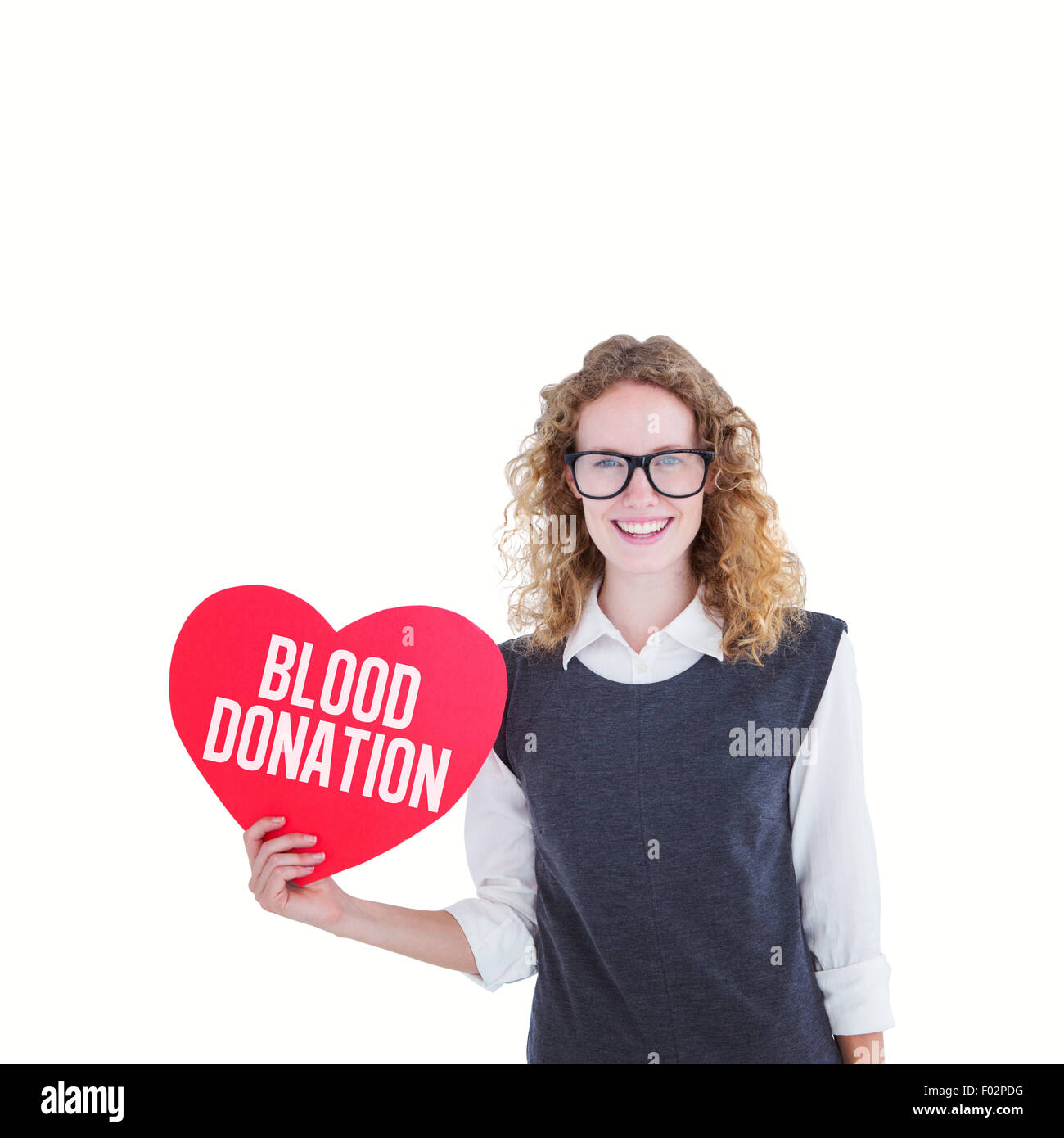 Image composite de hipster geek carte holding heart Banque D'Images