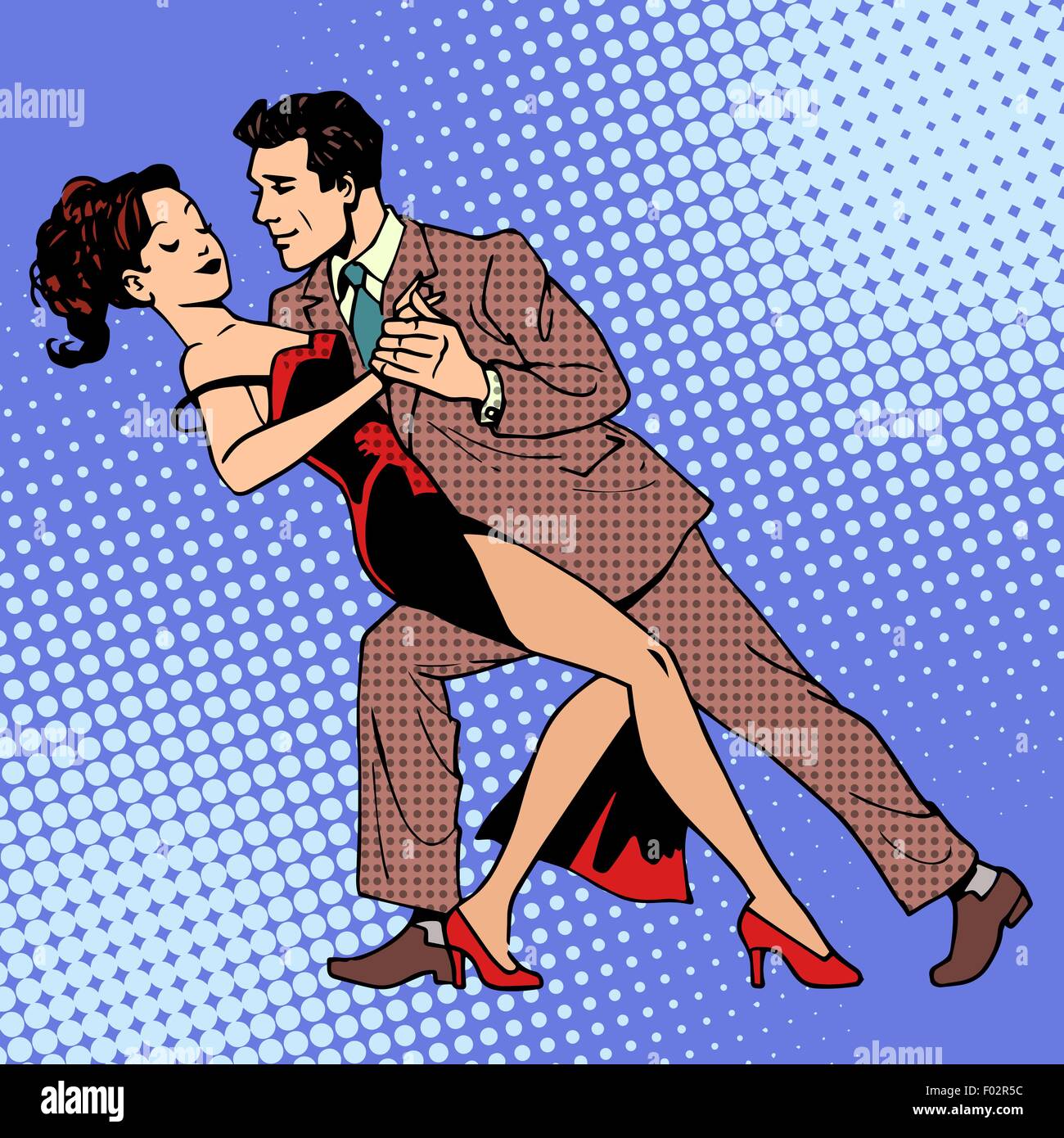 L'homme et la femme danser une valse ou tango Illustration de Vecteur