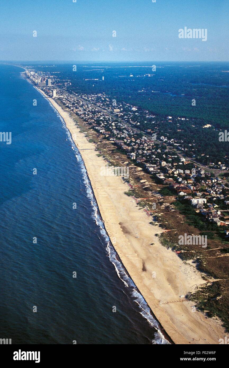 Vue Aérienne De La Plage De Virginia Beach Virginia United