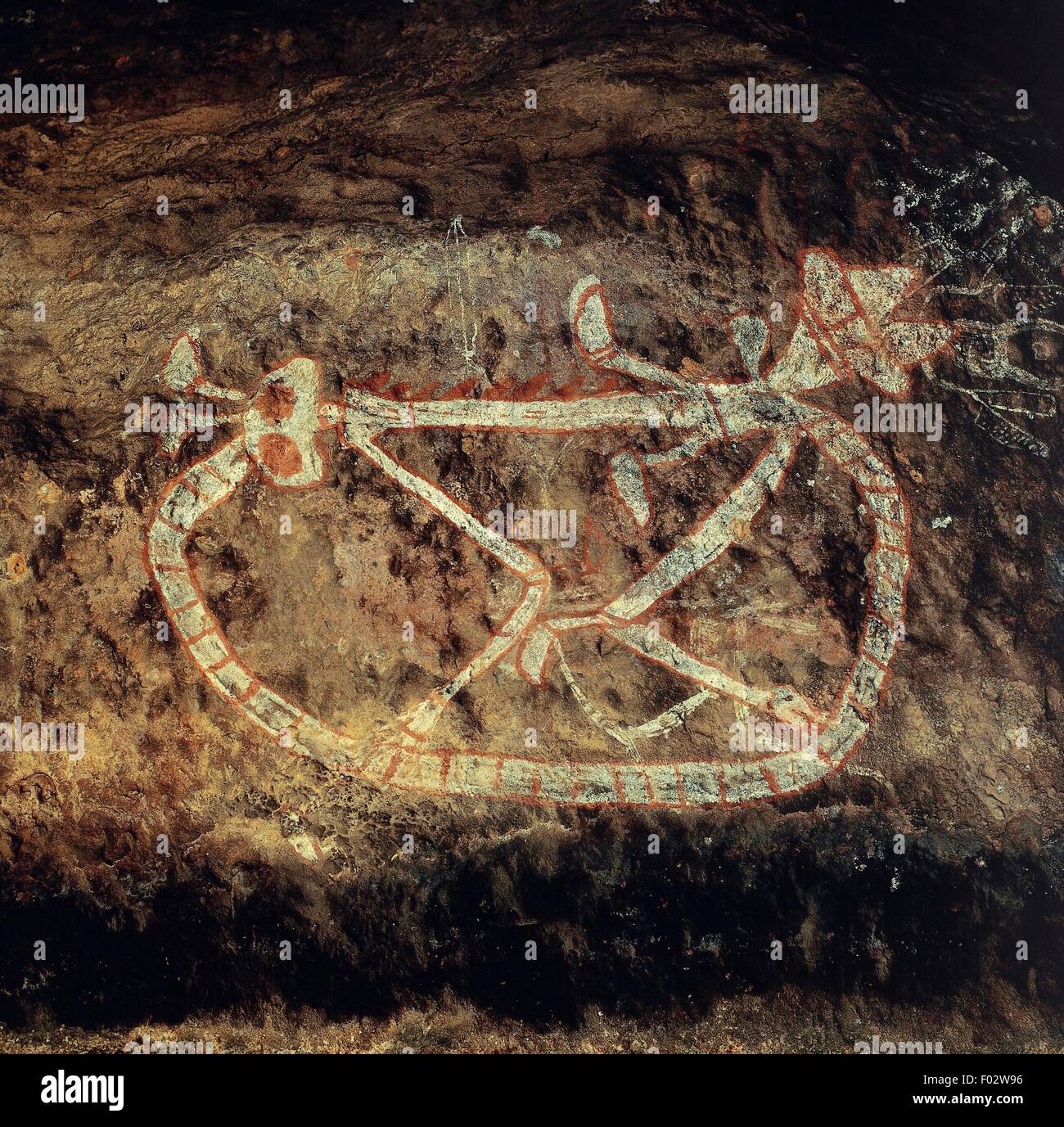 Les peintures rupestres, Anbangbang, Galerie Burrunggui (Nourlangie Rock), le Parc National de Kakadu (Liste du patrimoine mondial de l'UNESCO, 1981), le Territoire du Nord, Australie. Banque D'Images