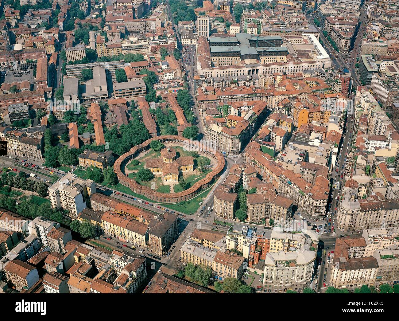 Vue aérienne de la Rotonda di Via Besana à Milan - Lombardie, Italie Banque D'Images