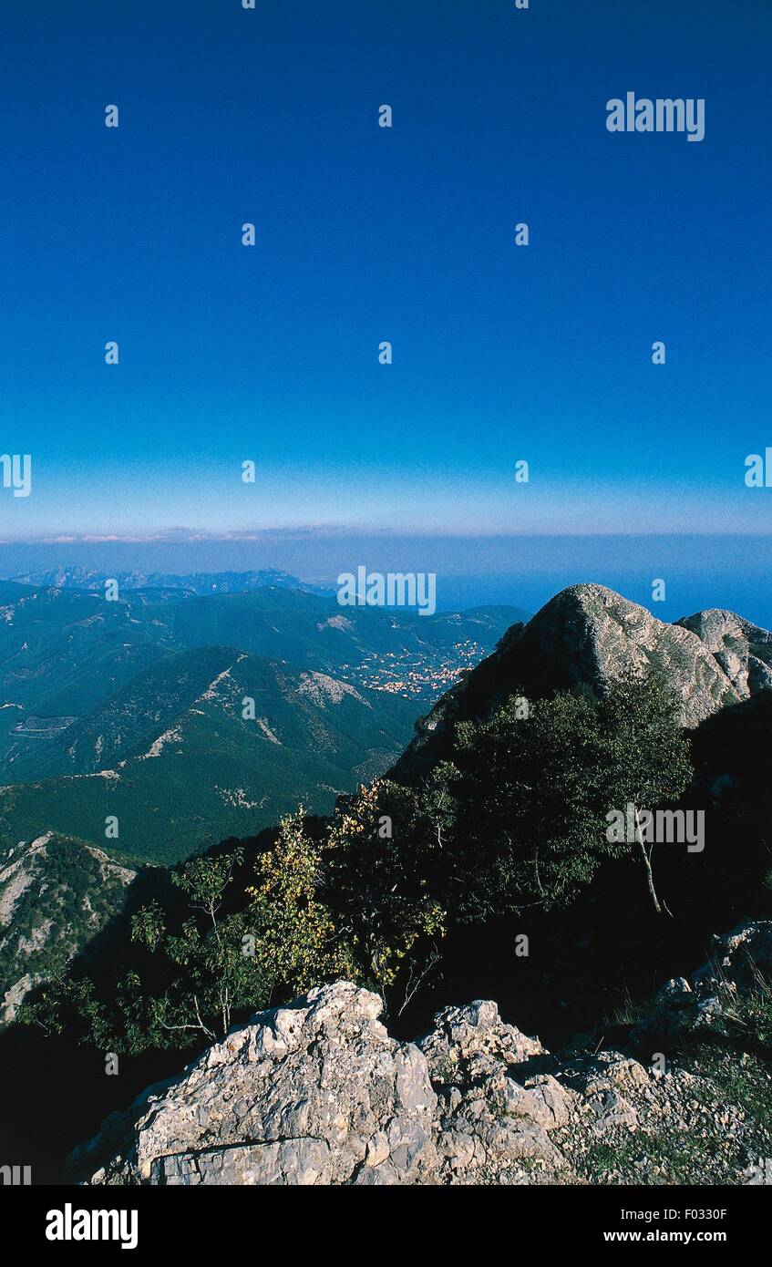 Paysage du Mont molaire ou Mont Mont Faito, Campanie, Italie. Banque D'Images