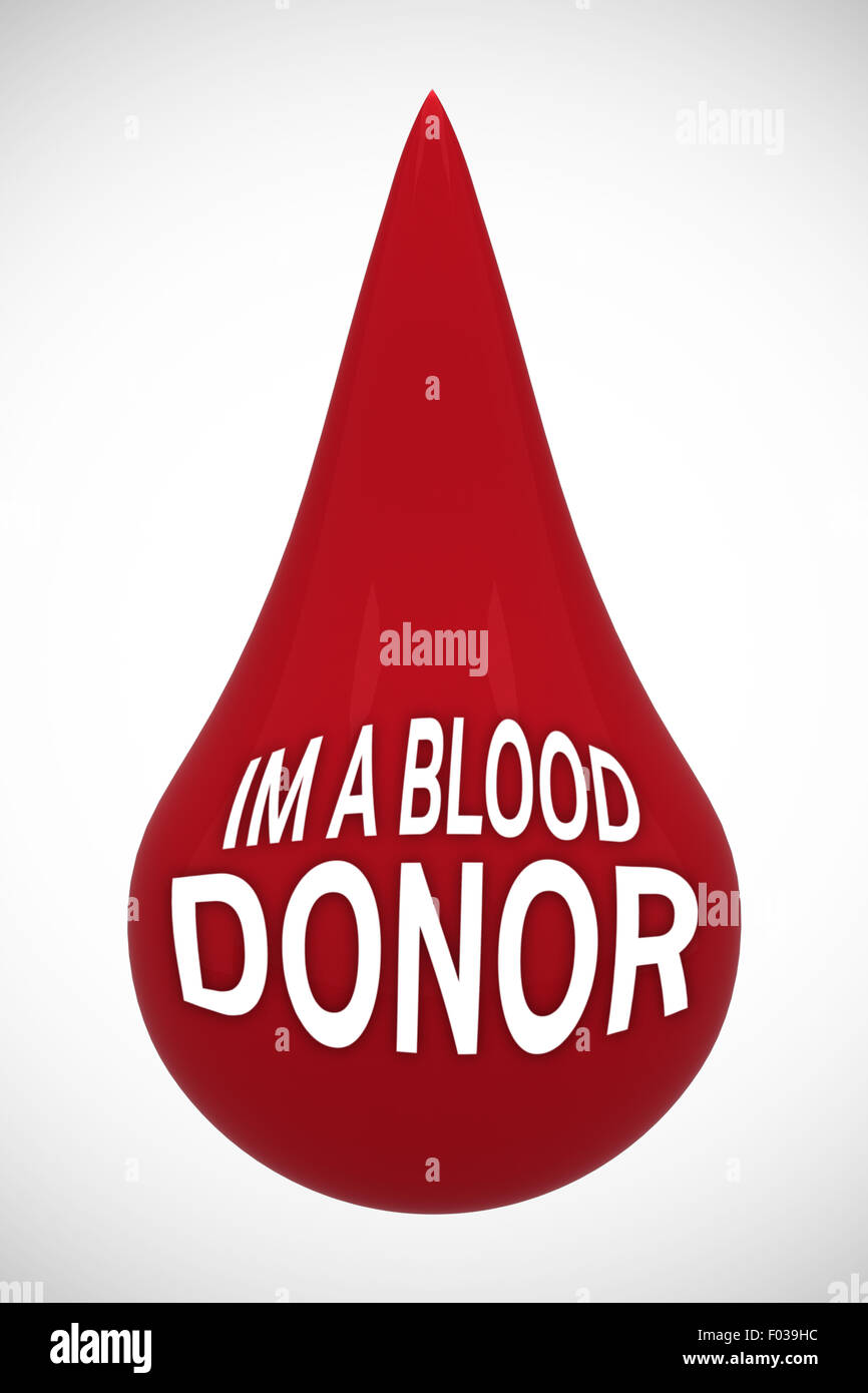 Message de donneurs de sang dans le drop Banque D'Images